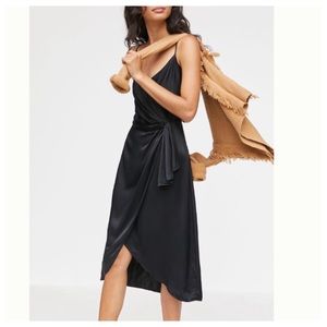 Anthropologie Giverny Midi Slip Black Dress 8